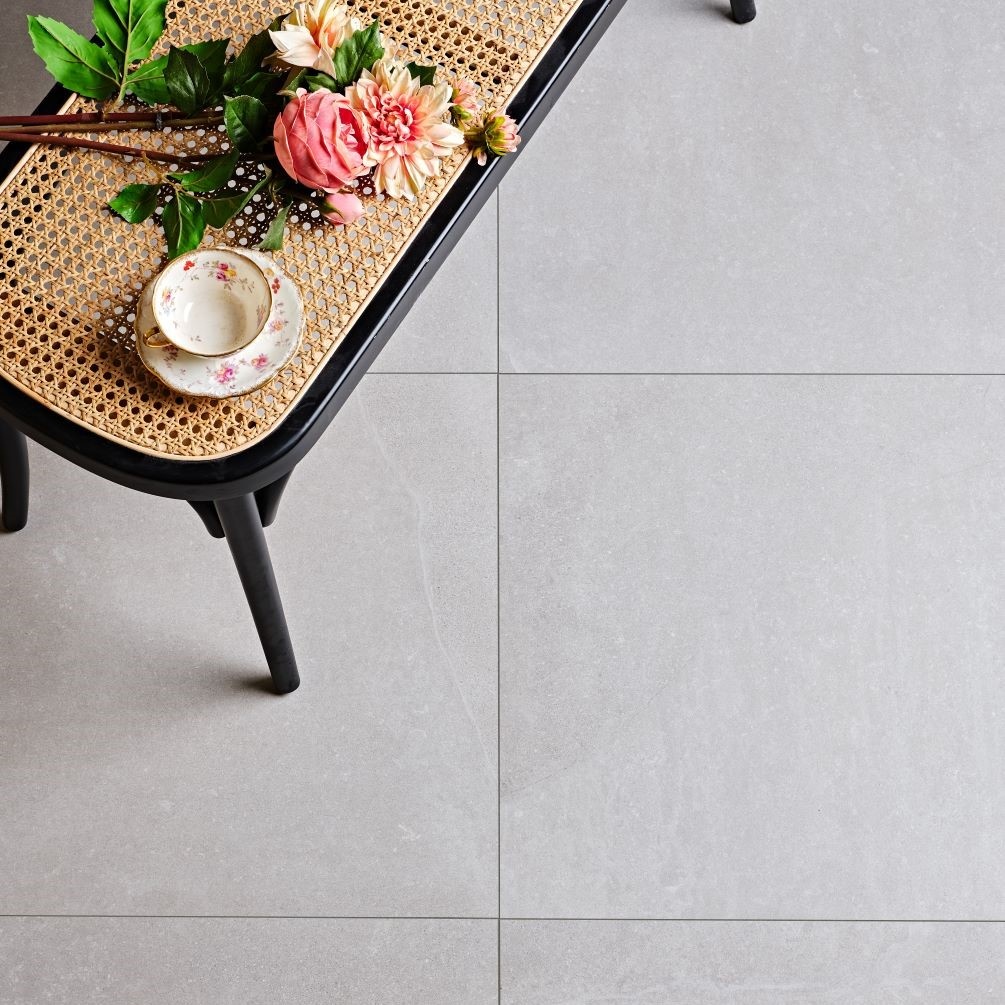 Lifestyle image of Ca Pietra Dorset Porcelain 60x60 Grey (example of different size)